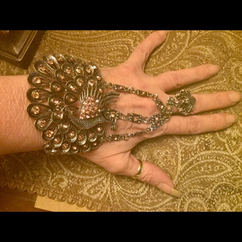 Statement peacock bracelet